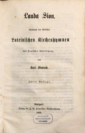 Lauda Sion : Auswahl der schönsten lateinischen Kirchenhymnen