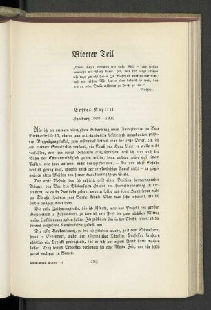 Erstes Kapitel : Hamburg 1909-1920