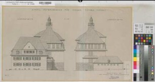 Rüthen (Rüthen) Staatliche Aufbauschule Ansichten 1955 1 : 100 42 x 73 Zeichnung Staatshochbauamt Soest