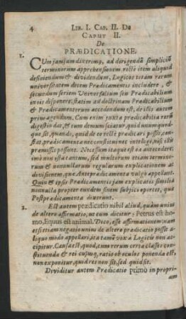 Caput II. De Praedicatione.