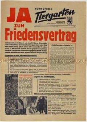 Zeitung der Nationalen Front für den West-Berliner Bezirk Tiergarten u.a. zur Deutschen Frage
