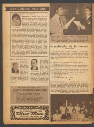 Cancionero porteño - Uno por semana: Reaparecio Alberto Castillo - Micronotas