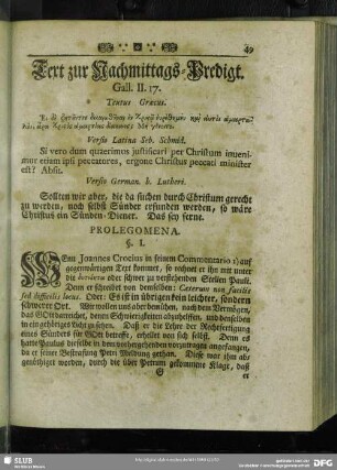 [Erklärung der Nachmittags-Predigt, Gall. II. 17]