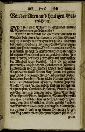 Von der Alten und heutigen Gottes-Lehre