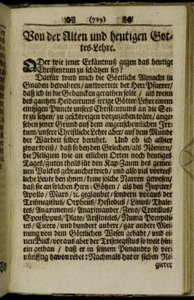 Von der Alten und heutigen Gottes-Lehre