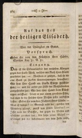 364-382, Auf das Fest der heiligen Elisabeth
