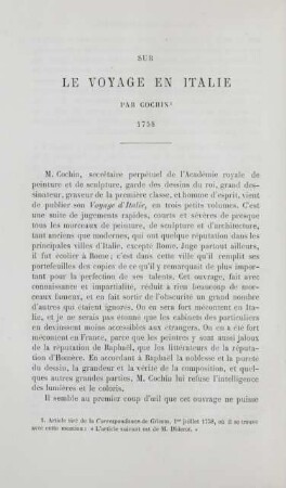 Sur le voyage en Italie par Cochin. 1758