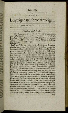 No. 59. Den 24ten Julius 1789.