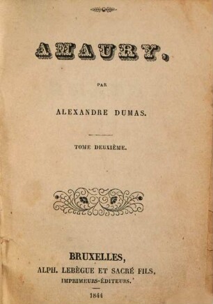 Amaury par Alexandre Dumas, 2