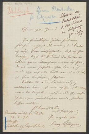 Brief an Ludwig Strecker <senior> und Mainzer Liedertafel und Damengesangverein, B. Schott's Söhne : 30.06.1897