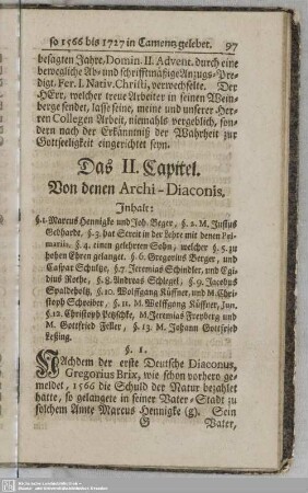 Das II. Capitel. Von denen Archi-Diaconis