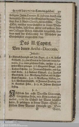 Das II. Capitel. Von denen Archi-Diaconis