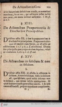 De Actionibus Praeparatoriis & Directis Principalibus