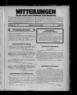 Jahrgang 1931, Hamburg, den 13. Dezember, Nummer 50
