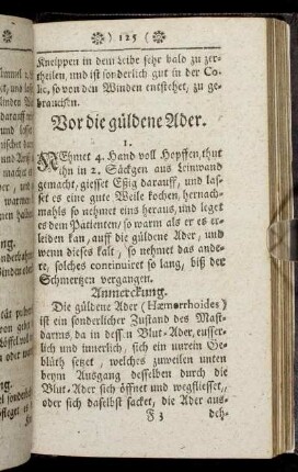 Vor die güldene Ader