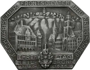 Ansteckabzeichen auf den 4. Schwäbischen Soldaten- und Kriegsopferehrentag Heilbronn 1936