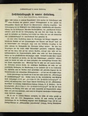 Hochschulpädagogik in neuerer Entfaltung