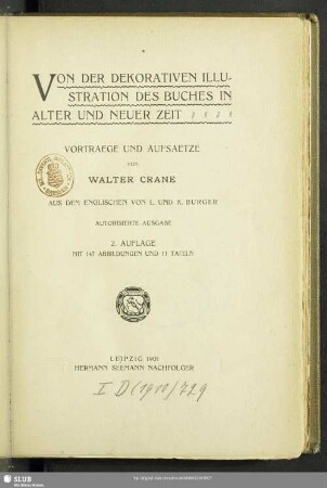 Von der dekorativen Illustration des Buches in alter und neuer Zeit : Vorträge und Aufsätze