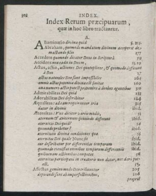 Index Rerum praecipuarum, quae in hoc libro tractantur.
