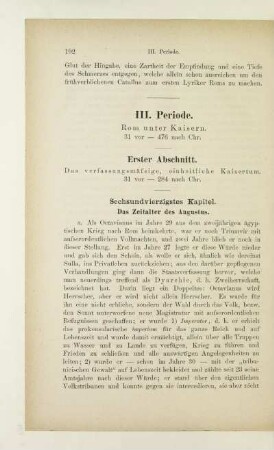 III. Periode. Rom unter Kaisern. 31 vor - 476 nach Chr.