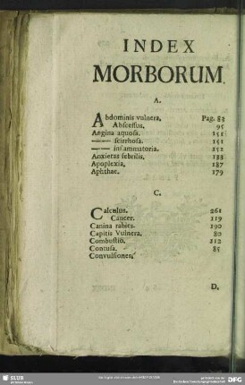 Index Morborum
