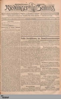 Riedlinger Zeitung : Tag- und Anzeigeblatt für den Bezirk Riedlingen