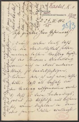 Brief an Ludwig Strecker <senior> und B. Schott's Söhne : 24.03.1902