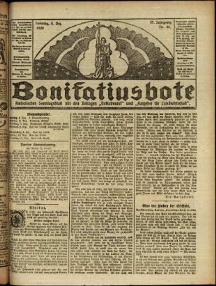 Erste Ausgabe vom Sonntag, den 05. Dezember 1920.