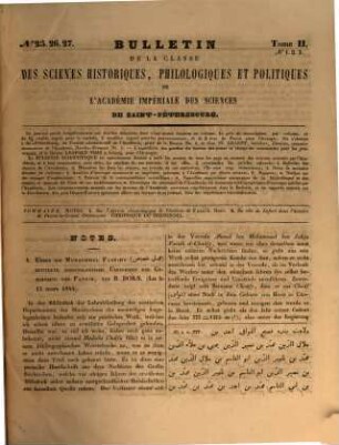 Bulletin de la Classe Historico-Philologique de l'Académie Impériale des Sciences de St.-Pétersbourg, 2. 1845