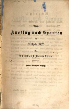 Mein Ausflug nach Spanien im Frühling 1867
