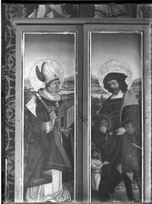 Lautenbach Katholische Wallfahrtskirche Maria Krönung Rechter Seitenaltar, Außenflügel Heiliger Wolfgang und Heiliger Martin (um 1500)