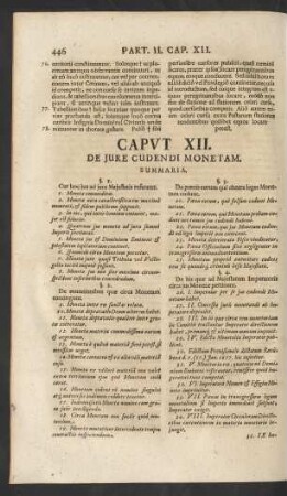 Caput XII. De Jure Cudendi Monetam.