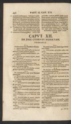 Caput XII. De Jure Cudendi Monetam.