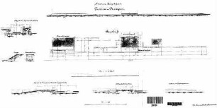 Jagstheim: Empfangsgebäude Trottoir und Rampen Lageplan (Grundriß,Schnitte)