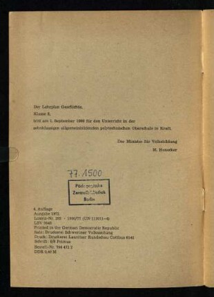 Der Lehrplan Geschichte ...