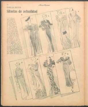 Siluetas de actualidad [Dibujos] : Para la mujer