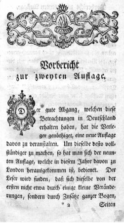 Vorbericht zur zweyten Auflage.