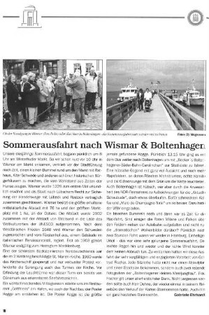 Sommerausfahrt nach Wismar & Boltenhagen