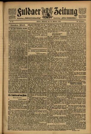 Zweite Ausgabe vom Mittwoch, den 14. Februar 1906.