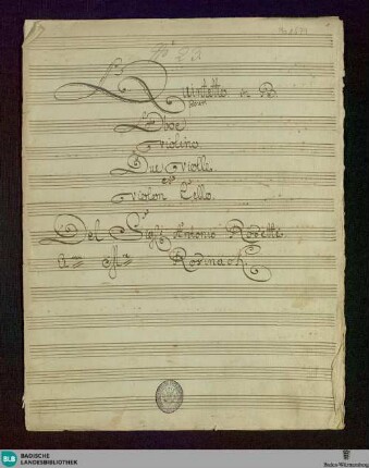 Symphonies. Arr - Don Mus.Ms. 1674 : ob, vl, vla (2), vlc; B|b; MurR A49