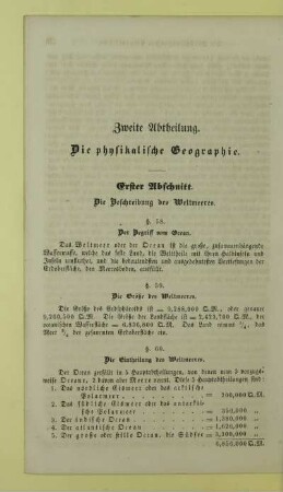 Erster Abschnitt. Die Beschreibung des Weltmeeres