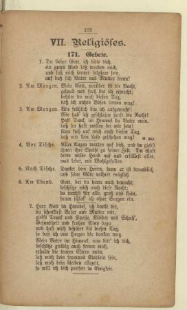 VII. Religiöses