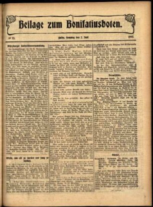 Zweite Ausgabe vom Sonntag, den 02. Juni 1907.
