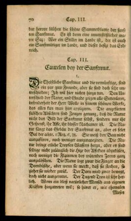 Cap. III. Cautelen bey der Sanftmut