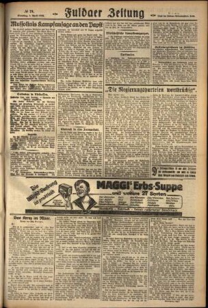 Zweite Ausgabe vom Dienstag, den 03. April 1928.