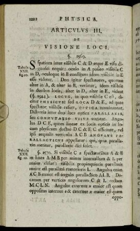 Articulus III. De Visione Loci