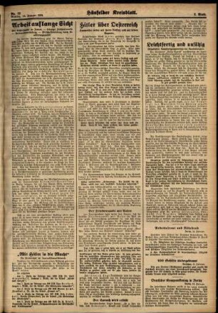 Zweite Ausgabe vom Montag, den 19. Februar 1934.