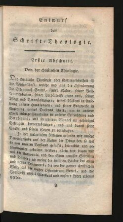 Erster Abschnitt - Zehnter Abschnitt