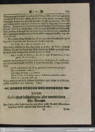 XXXIII. Casus eines beschuldigten, aber unerwiesenen Ehe-Bruchs