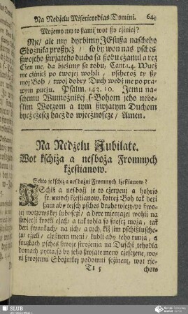 Na Nedżelu Jubilate